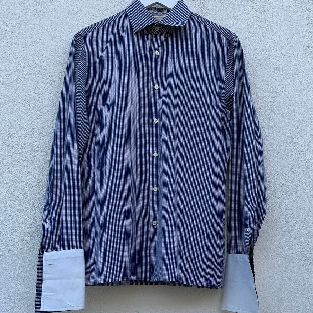 Banana Republic Slim Fit Men's Blue Shirt with White Cuffs